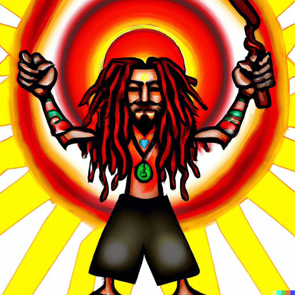 dallc2b7e 2023 01 18 10.49.36 rasta man yah and the children of the sun standing victorious against the evil force 2