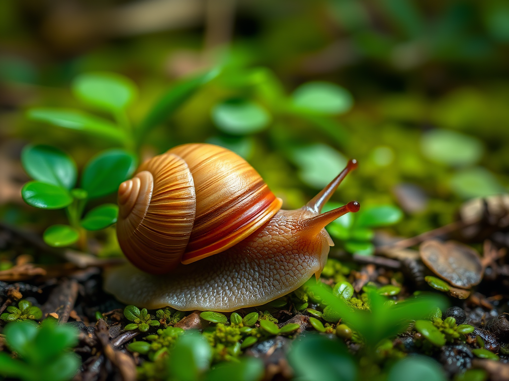 a snail in nature