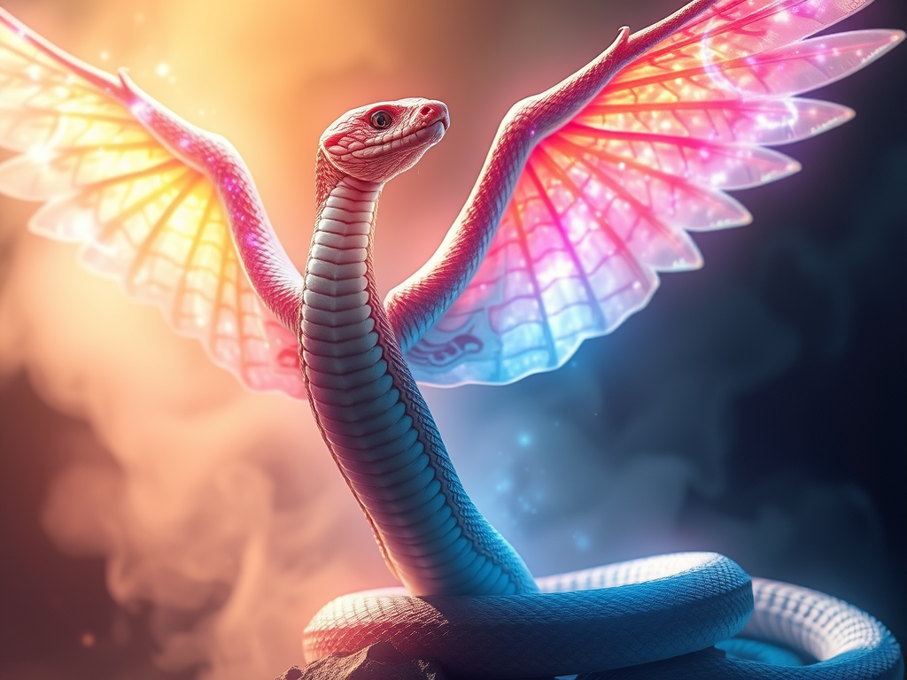 Winged Snakes: Myths, Meaning, and Science 7 a winged snake shedding its skin rising into the