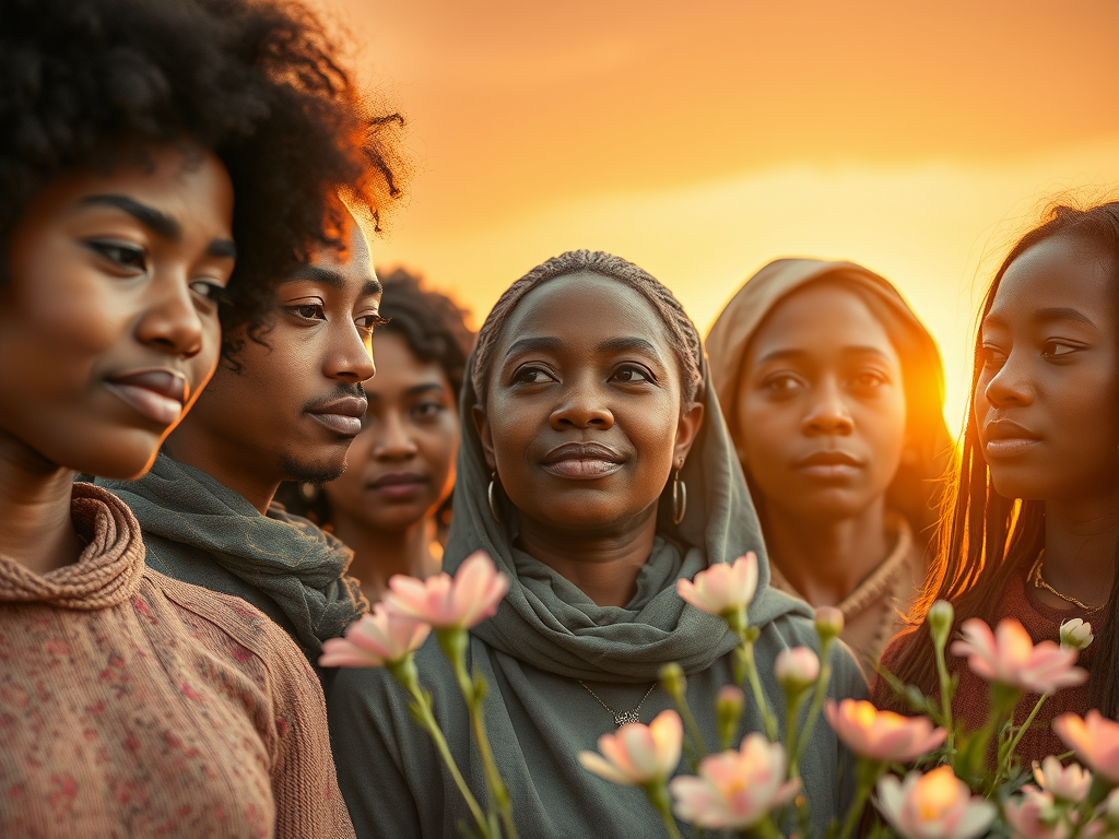 create a powerful and evocative image portraying a group of 1