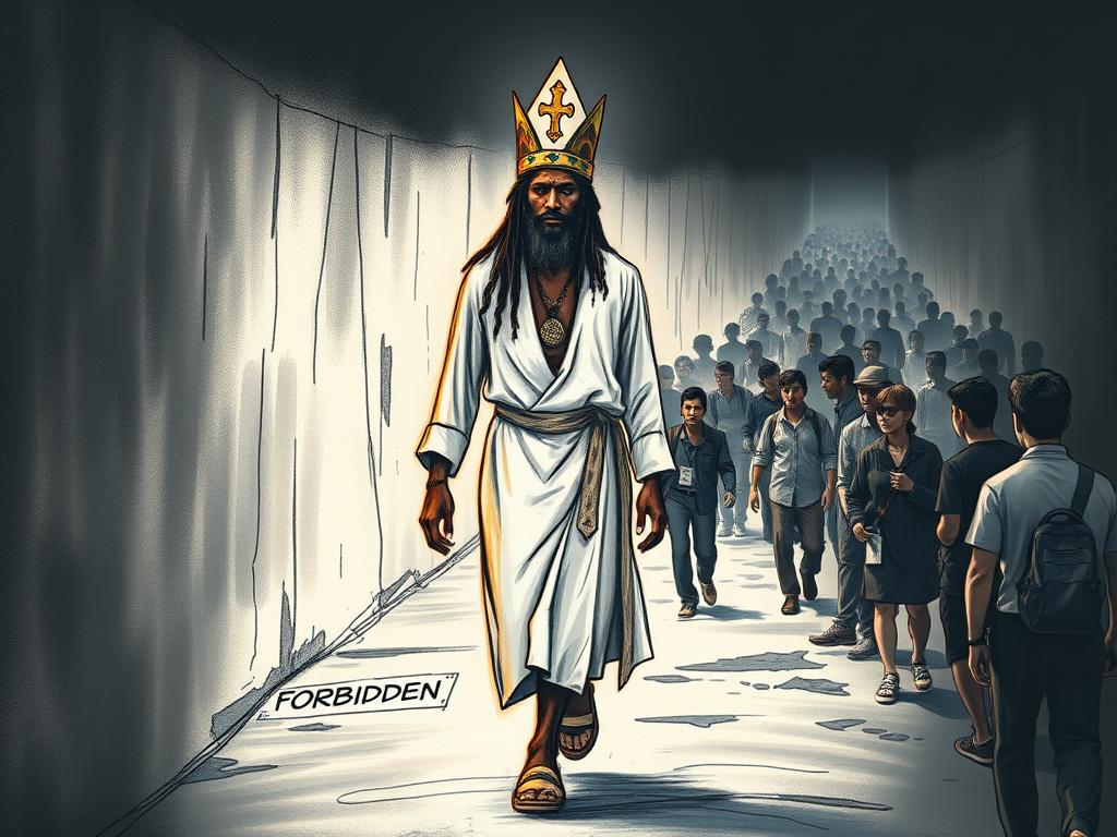 rastaman sketch type image with him wearing his holy white 18