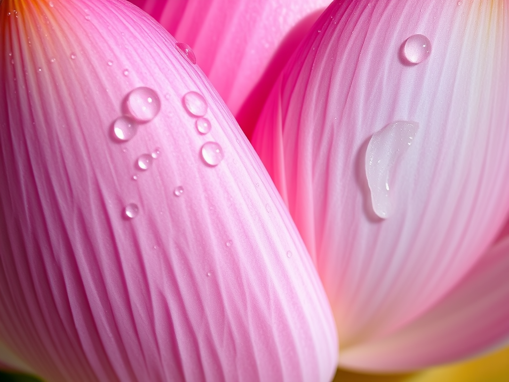 Image: A magnified view of lotus petals repelling water