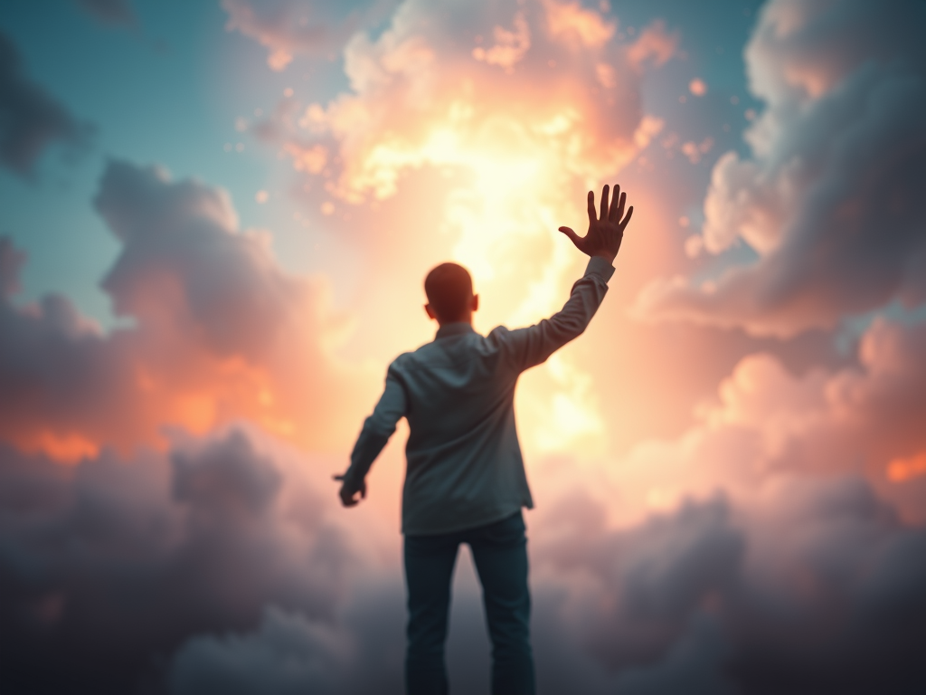 Image Prompt:

A person standing in a glowing dream realm, looking at their hands in realization while the world around them shifts.