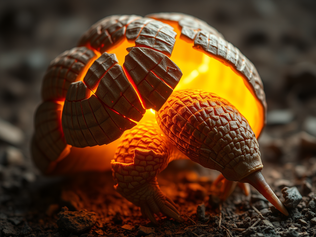 🛡️ Unlocking the Spiritual Wisdom of the Armadillo 9 Embracing Vulnerability
Prompt: A cracked armadillo shell revealing a soft golden light inside, representing the strength found in vulnerability and emotional truth.
