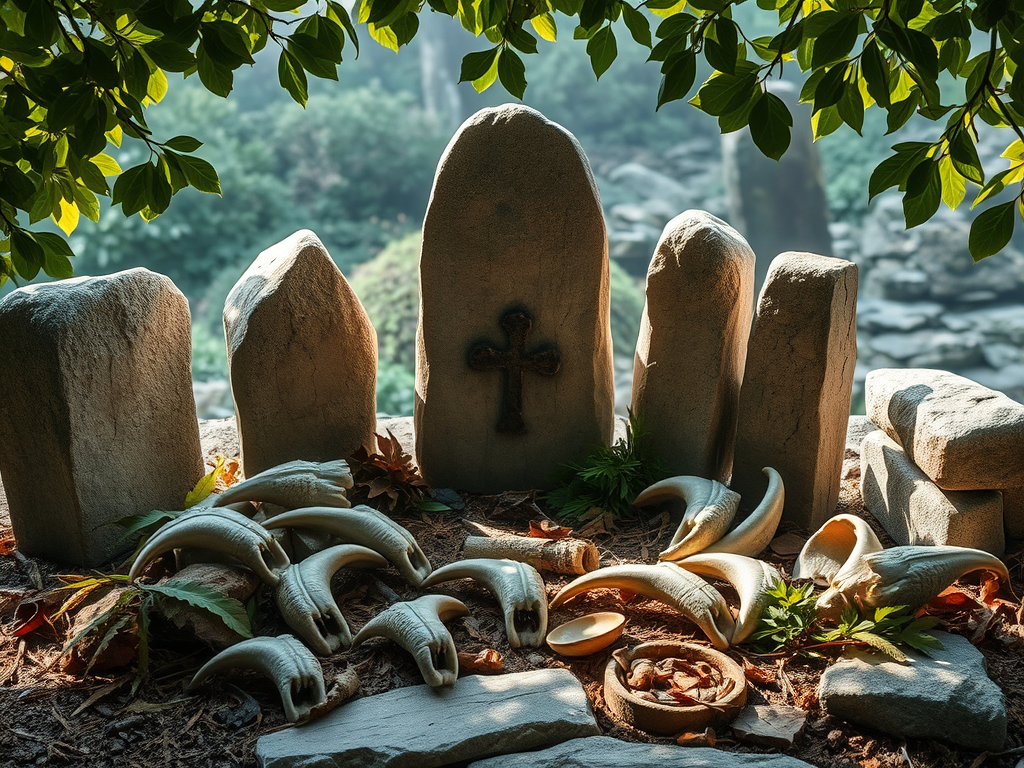 Bird Skull Spiritual Meaning Symbolism: Omens, Signs & Cultural Beliefs 19 Celtic stones and bird skull representing gateways to the Otherworld and the soul’s journey