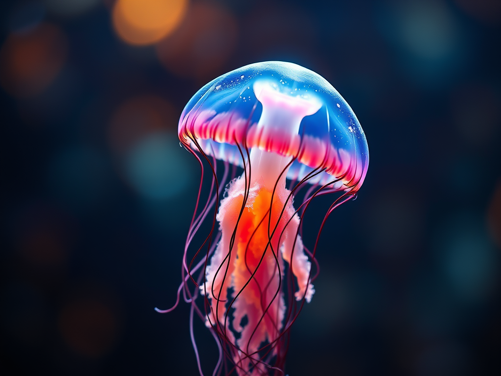 Image Prompt: A jellyfish intertwined with Native American symbols, representing spiritual guidance.