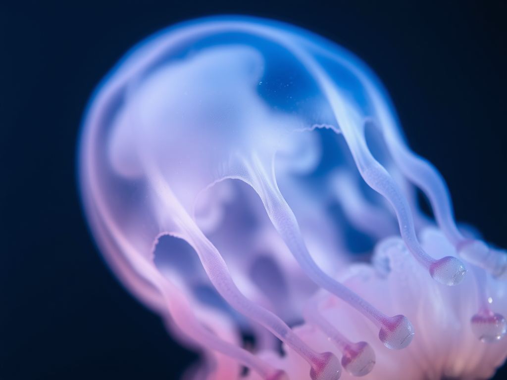 Image Prompt: Close-up of a jellyfish's delicate tentacles, symbolizing heightened perception.​