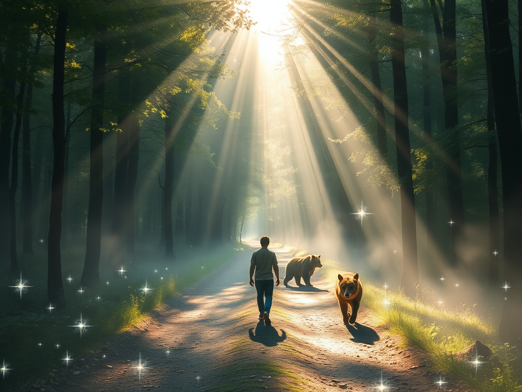 Forest journey with lone animal symbolizing Lone Animal Sightings: The Rare Omens You Must Understand