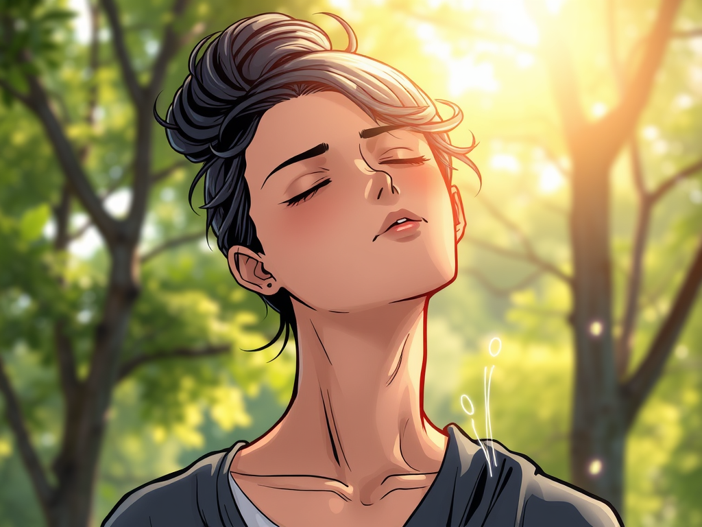 Spiritual Reflection: Give Your Head a Wobble 3 create a high resolution highly detailed image of a serene figure 4