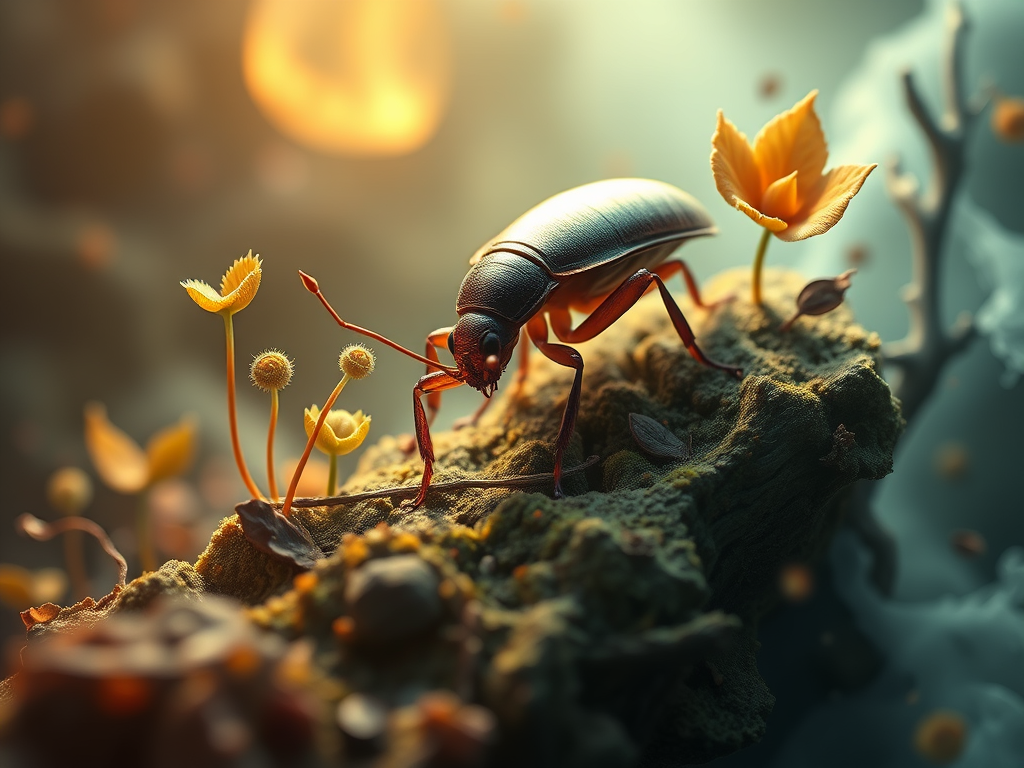 🐜 Earwig Spiritual Meaning: Protection, Intrusion, and the Wisdom of Shadows 7 Image Prompt:
A dreamscape featuring an earwig amidst symbolic representations of personal growth and hidden fears.
