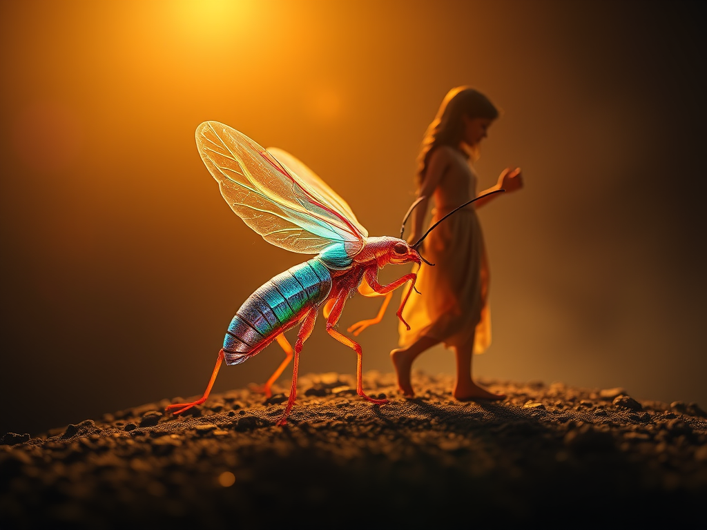 🐜 Earwig Spiritual Meaning: Protection, Intrusion, and the Wisdom of Shadows 8 Image Prompt:
An artistic representation of an earwig as a spirit guide, leading a person through a symbolic journey of self-discovery.