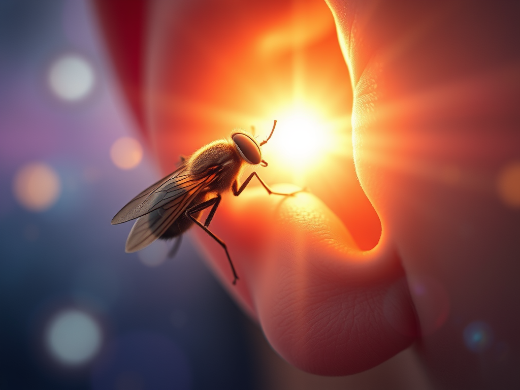 Spiritual Meaning Of A Fly Buzzing In Your Ear 4 an ethereal fly buzzing near a serene human ear surrounded