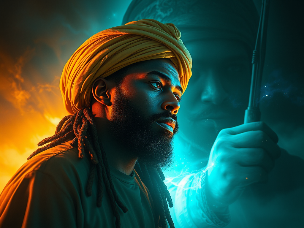 create a high resolution highly detailed image of a black rasta 1