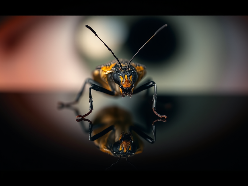 The Spiritual Meaning & Symbolism of Insects Landing on Your Face or Eyes 9 Image Prompt: “Neutral-toned bug landing on closed eye, soft focus, mood of mindful reflection.”