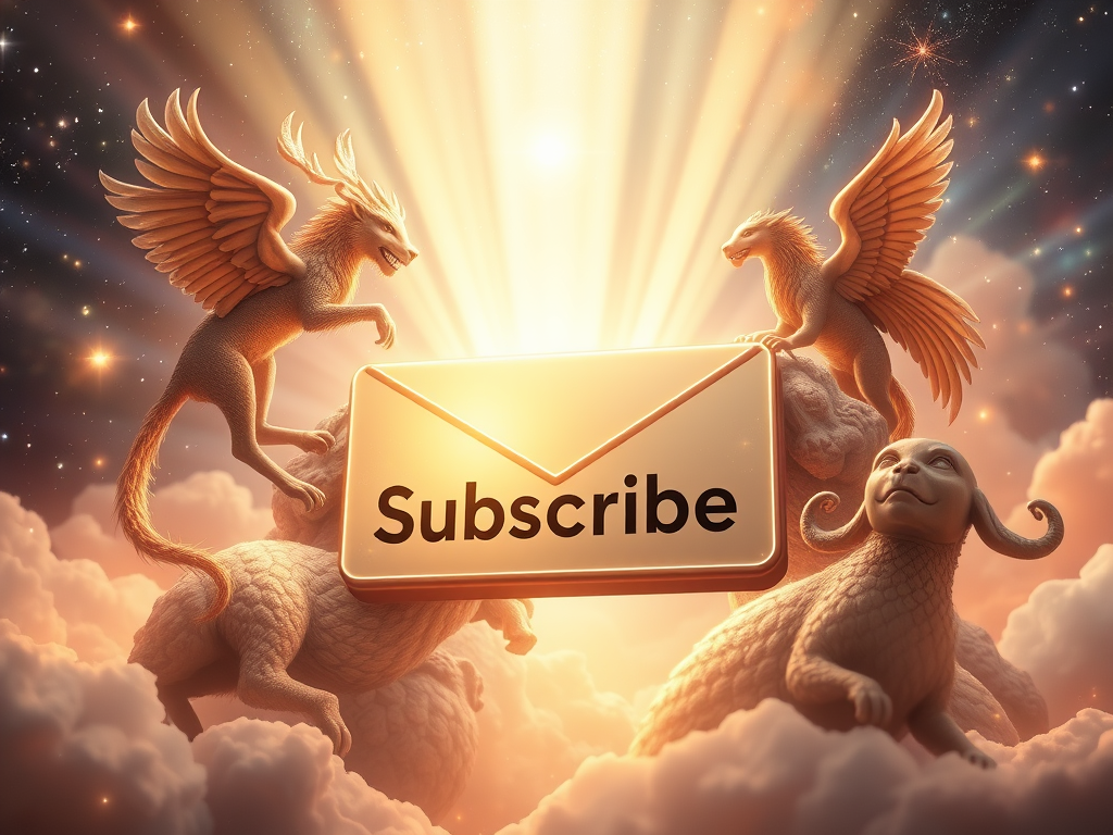 The Spiritual Meanings of Dreaming You Become an Animal 13 Subscribe & Reflect Section
A glowing email subscribe box surrounded by floating spirit animals and cosmic symbols, light beams symbolising awakening and connection, spiritual invitation.