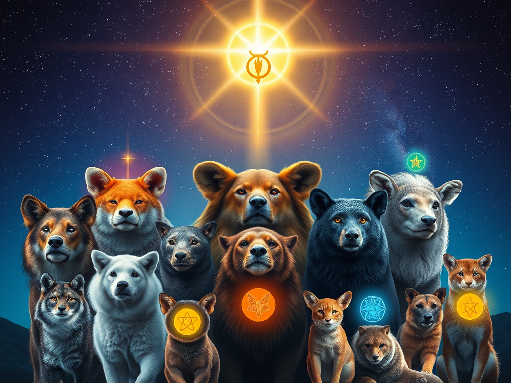 Symbolism of an Animal Crossing Your Path Backward: Spiritual Insight & Cultural Wisdom 15 🖼️ Image Prompt: Each animal paired with a glowing spiritual archetype icon beneath a starry sky.