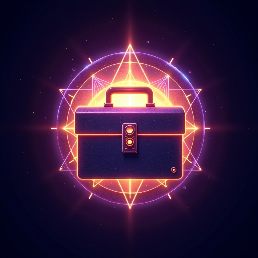 flux dev abstract glowing toolbox icon with vibrant cosmic ene 0