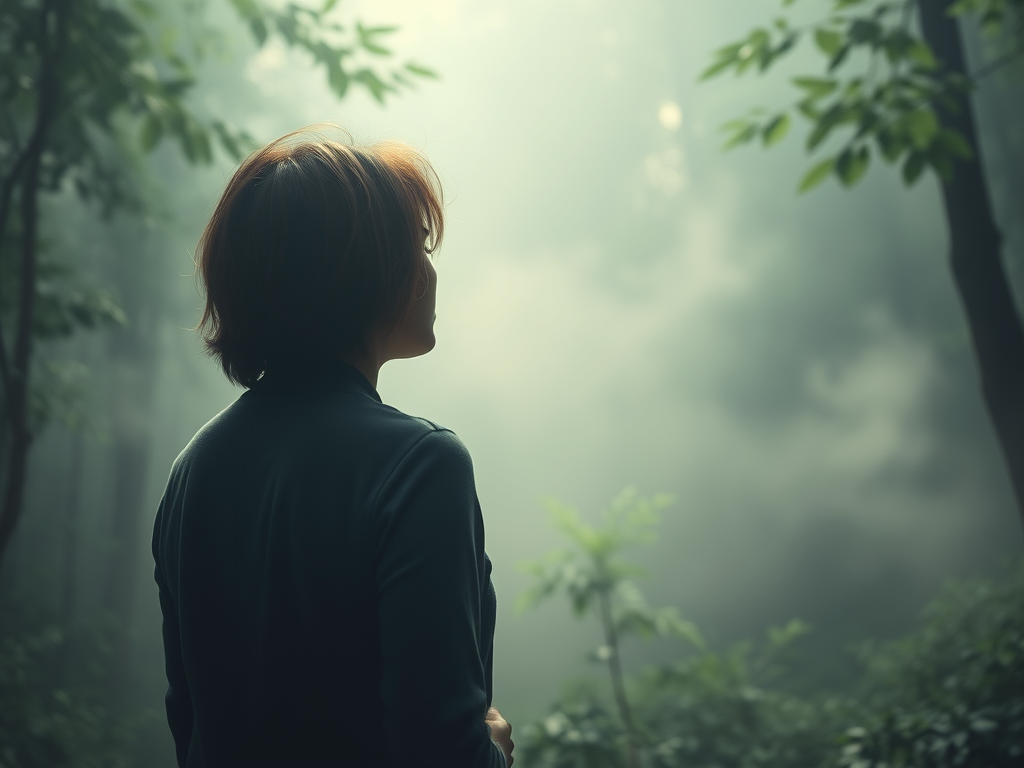 image prompt a surreal image of a person turning their