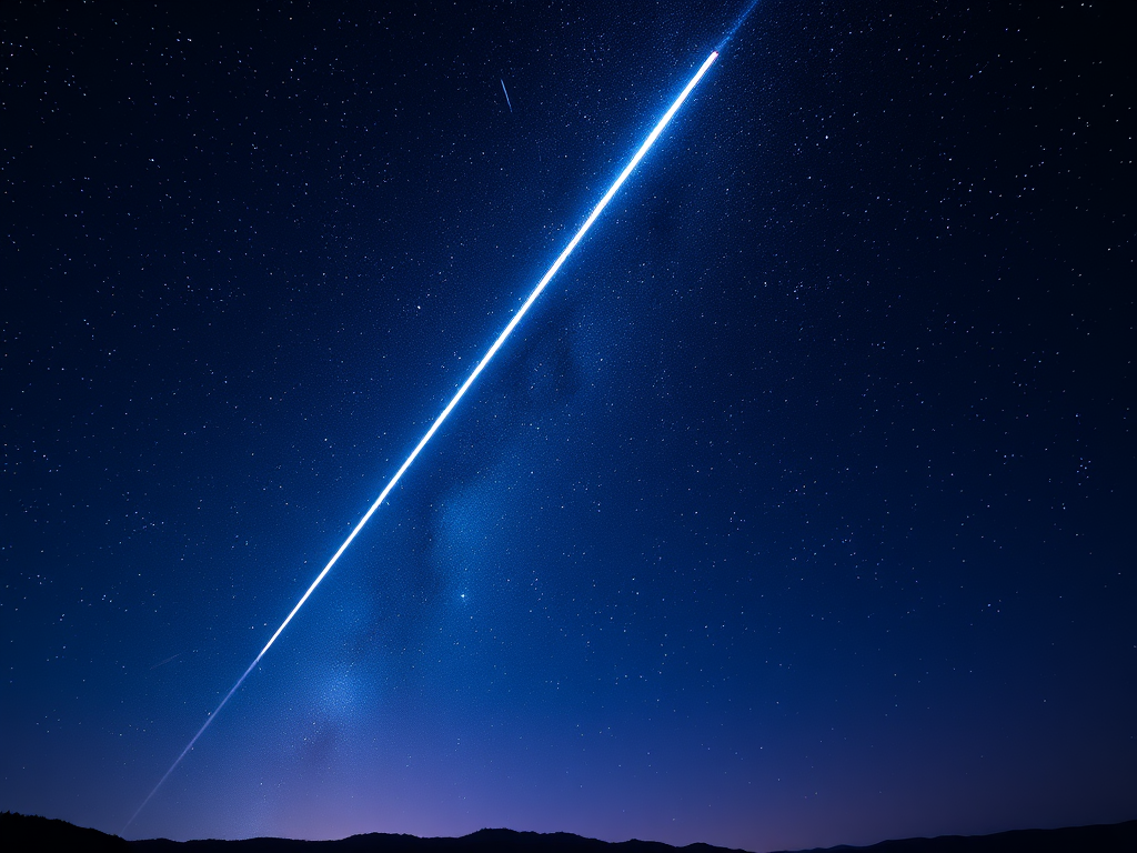 image prompt a vivid shooting star streaking across a deep