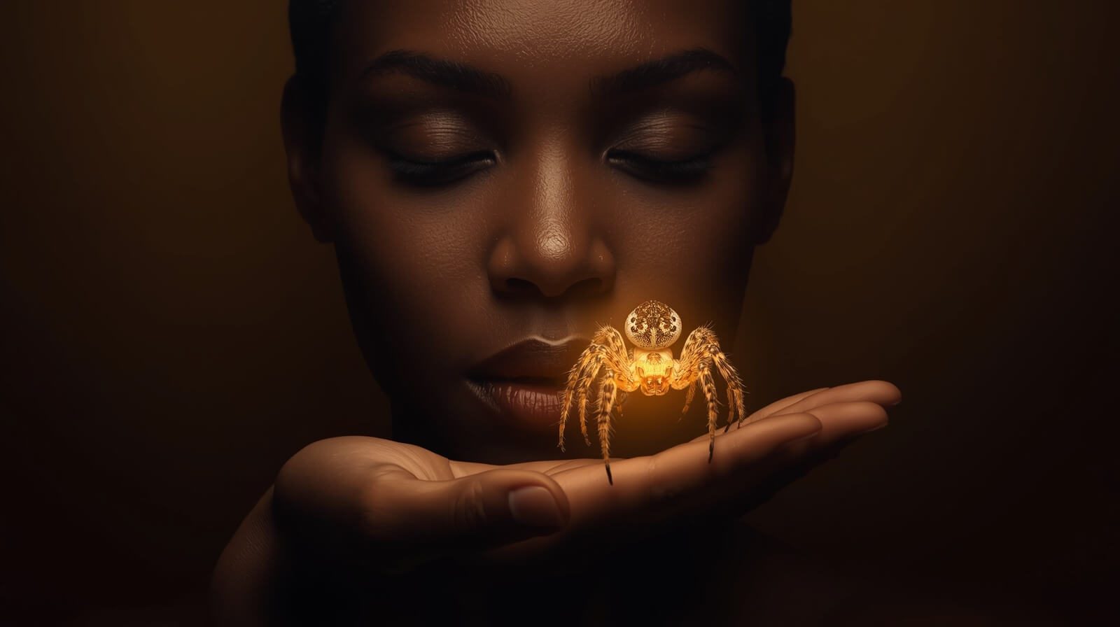 Lucid Origin A serene Black person with a gentle gaze and clos 2