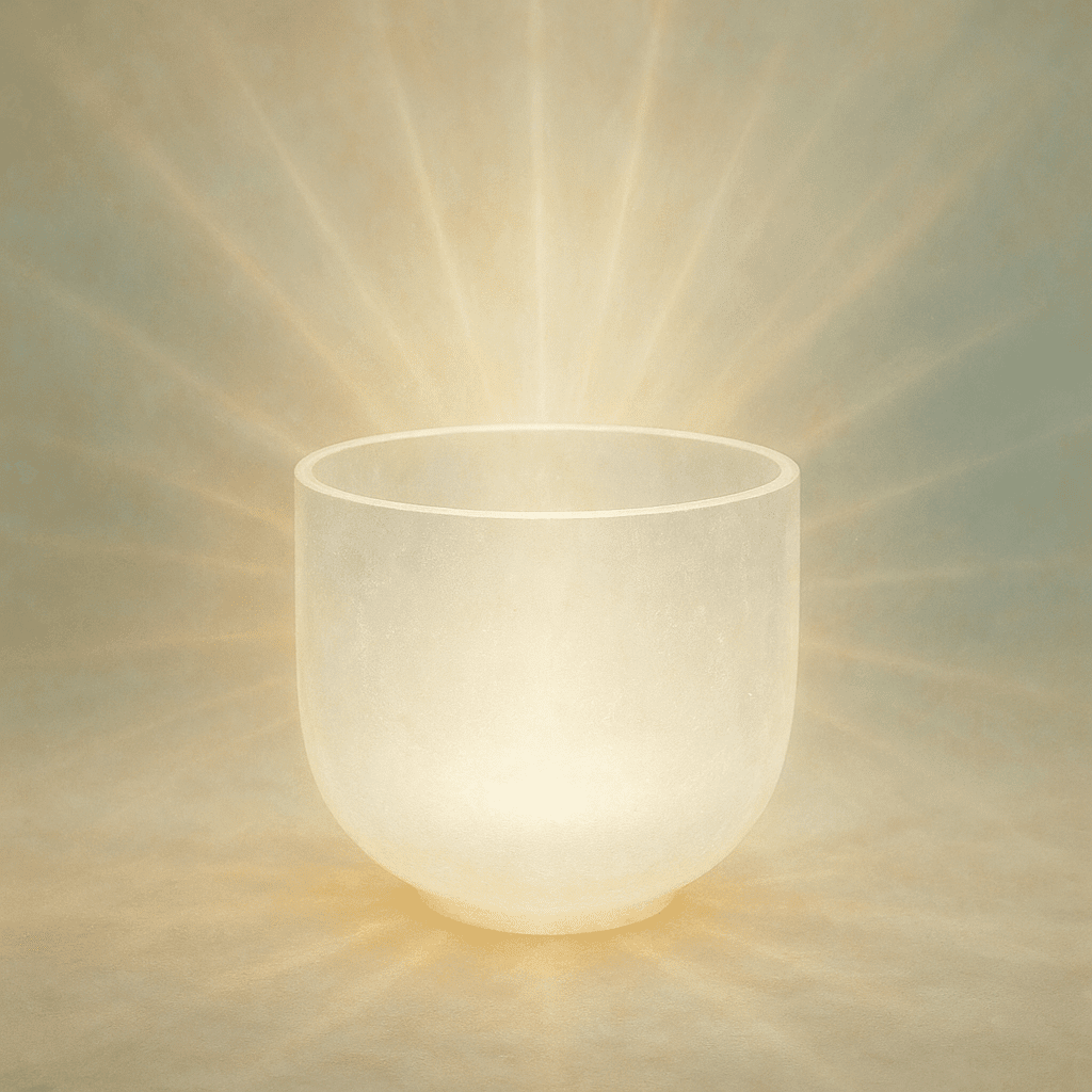 Crystal singing bowl set used for sound healing
